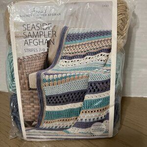 Annie's Crochet Seaside Sampler Afghan Kit Stitch Stripes 7 - 9 New